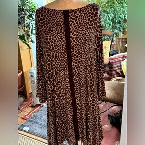 Soft Surroundings Leopard Print Brown Tunic